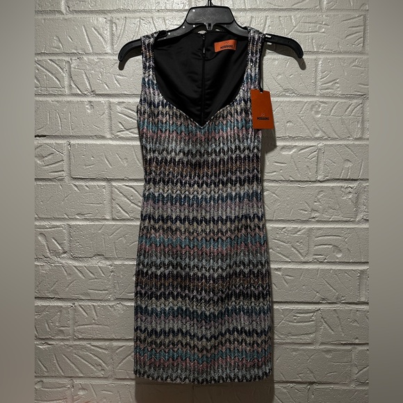 New MISSONI Lamé Knitted Mini Dress Size 36 - Picture 6 of 14